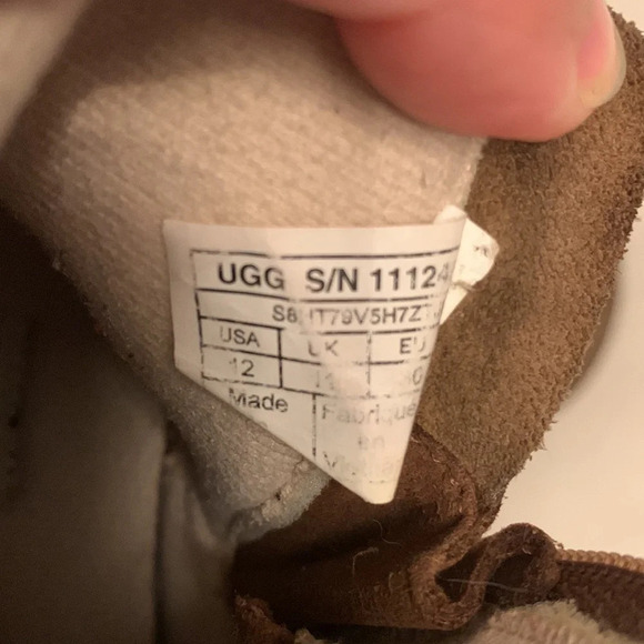 UGG brown leather high boots red laces Robley Waterproof Boot size 12 walnut - Picture 7 of 7